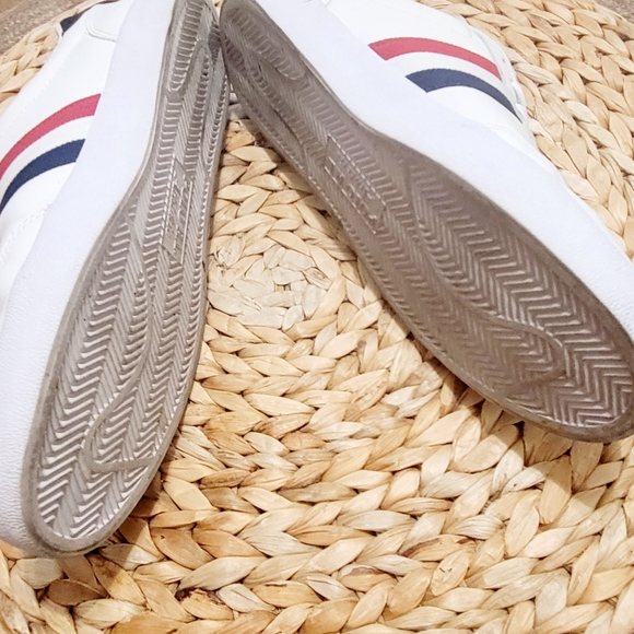 Polo Ralph Lauren Court VLC Shoes Sneakers White Blue Red Leather Men's Size 10 - Picture 12 of 12